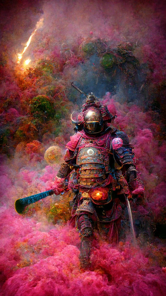 Pink Samurai #aiartcommunity #gan #ganart #generative #generativeart #nft #cnft #creativeai #visuals #creativecoding #ai #deepdream #machinelearning #digitalart #conceptart #aiart #midjourney #midjourneyAI #midjourneyart