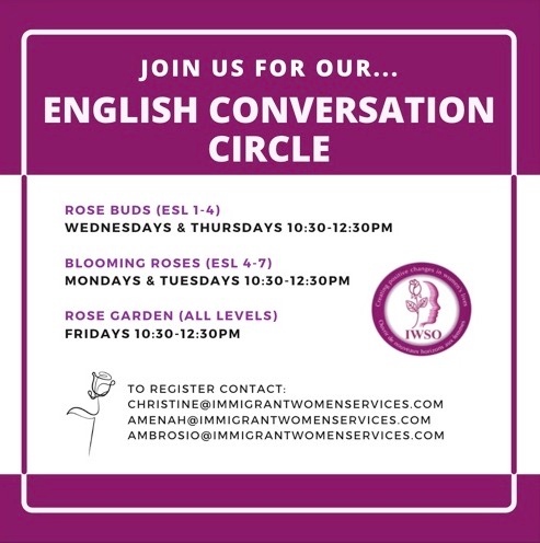 ImmigrantWomen's tweet photo. Practice English in a safe and encouraging environment.
#ViolenceAgainstWomen #immigrationsservices #feminism #domesticviolence #YouAreNotAlone #UnsafeatHomeOttawa #WeAreHereForYou #ottnews #ottcity https://t.co/7smvsoC1q0