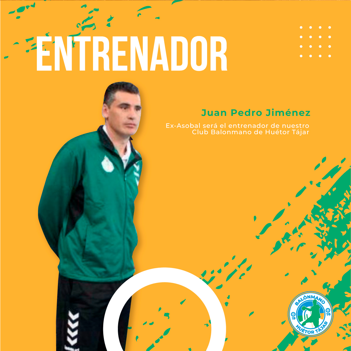 BmHuetor's tweet photo. Juan Pedro Jiménez, ex-Asobal será el entrenador de nuestro Club Deportivo Balonmano de Huétor Tájar 📣🙌🏼

🟡🤾🏻‍♂️🤾🏽🔵

#balonmano #handball #balonmanoandalucia #balonmanobase #balonmanoengranada https://t.co/ji71iEPxME