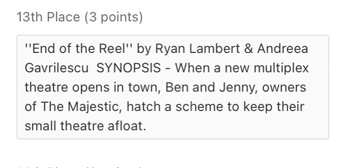 rlambertauthor's tweet image. Placed 13th in our crime caper heat for the @nycmidnight #flashfictionchallenge2022. It’s going to be hard to make it into the next round, but we’re glad to have gotten points! 2nd story is going to have to be killer.