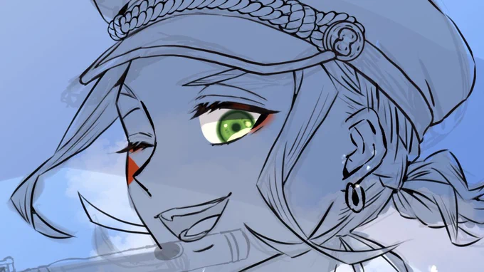 こっちは終わる気配のない線画…みんなどうやって衣装描いてるの? 