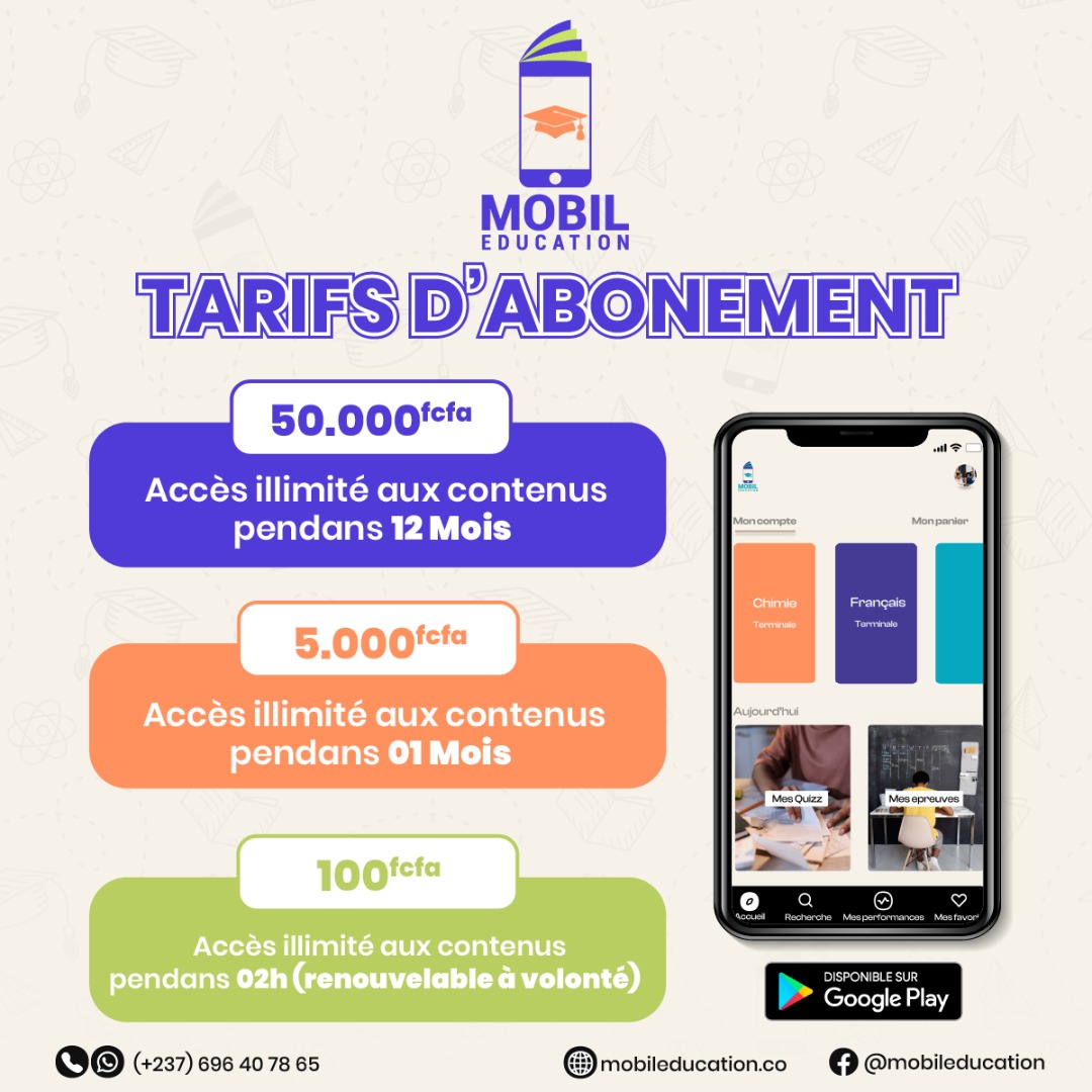 Mobil_Education's tweet photo. Après un accès gratuit à l’application sur la période d’examen qui vient de s’achever, beaucoup d’élèves ont bravé avec succès leur #examen. Dans le package des fournitures scolaires de vos enfants, pensez désormais  à souscrire aux forfaits de #Mobil_Education. https://t.co/UWID3mD3DC