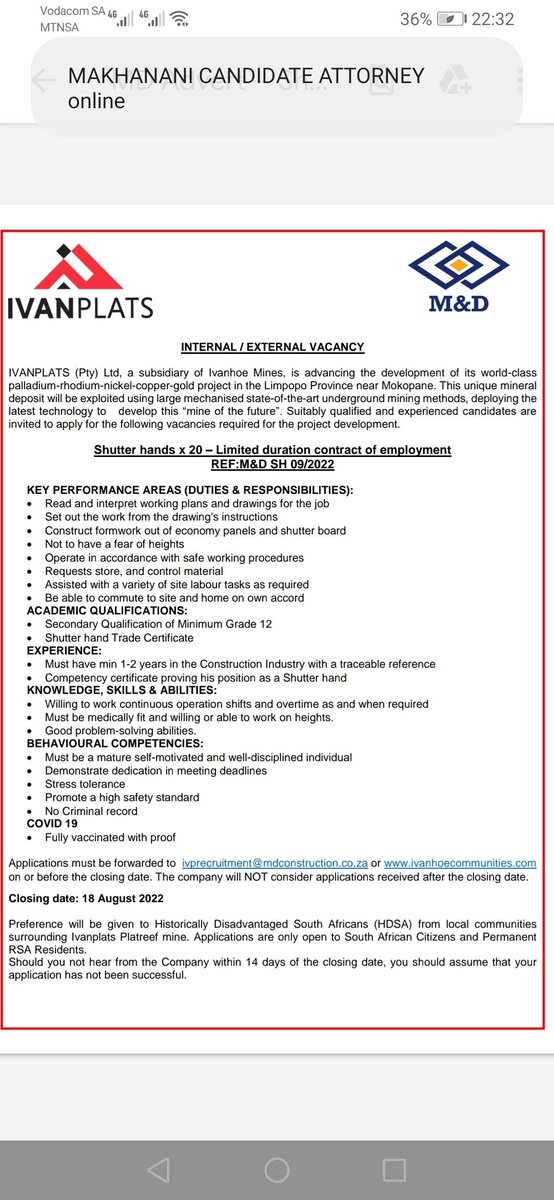 RMakukuli's tweet image. Admin and HR Clerk x2
General Worker x20
Concrete Hands x10
Shutter Hands x20