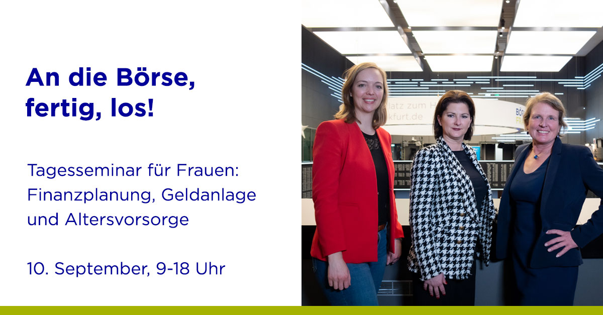 Börse Frankfurt (@boersefrankfurt) on Twitter photo Seminare für Frauen <a href="/DeutscheBoerse/">Deutsche Börse Group</a> gehen in die Herbstrunde. Einsteigerinnen, die sich um ihre Finanzen kümmern wollen, bietet der erste Teil mit <a href="/SchwarzerJ/">Jessica Schwarzer</a>, Claudia Müller <a href="/Female_Finance/">Claudia Müller</a> und <a href="/eddavogt/">eddavogt</a> einen leichten Schubs, um ins Machen zu kommen. fwb.de/frauenundfinan… Seminare für Frauen <a href="/DeutscheBoerse/">Deutsche Börse Group</a> gehen in die Herbstrunde. Einsteigerinnen, die sich um ihre Finanzen kümmern wollen, bietet der erste Teil mit <a href="/SchwarzerJ/">Jessica Schwarzer</a>, Claudia Müller <a href="/Female_Finance/">Claudia Müller</a> und <a href="/eddavogt/">eddavogt</a> einen leichten Schubs, um ins Machen zu kommen. fwb.de/frauenundfinan…