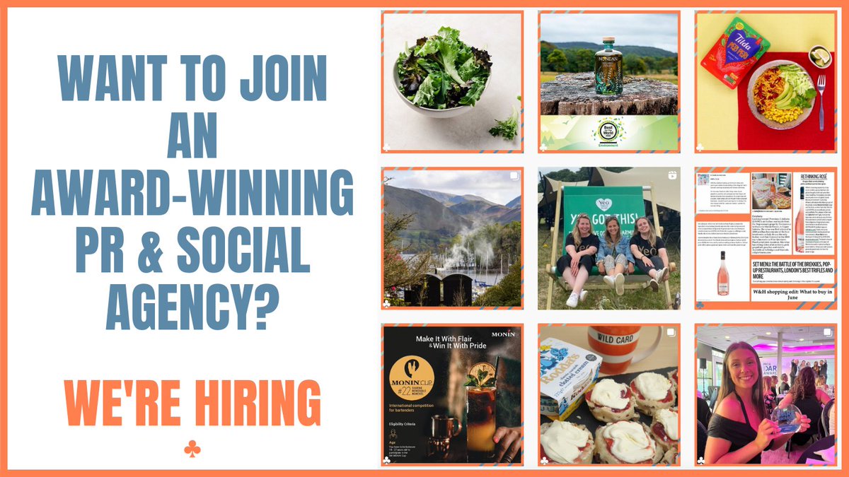 Wild West (@wildwestcomms) on Twitter photo 🚨We’re hiring!🚨
Are you an amazing Account Exec or fresh from your Comms degree? Or maybe you’ve just finished a PR placement?
If you’re keen to grow with an award-winning team, flex your creative muscle and deliver fantastic campaigns, get in touch at hello@wildcard.co.uk! 🚨We’re hiring!🚨
Are you an amazing Account Exec or fresh from your Comms degree? Or maybe you’ve just finished a PR placement?
If you’re keen to grow with an award-winning team, flex your creative muscle and deliver fantastic campaigns, get in touch at hello@wildcard.co.uk!