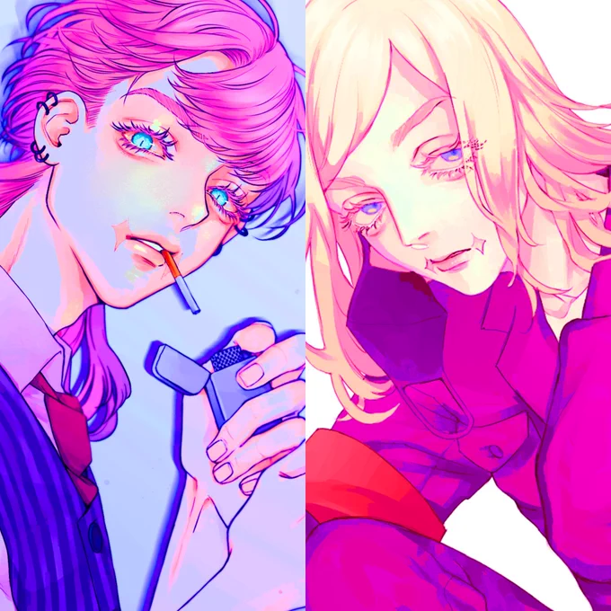 #絵を彩度100にすると超派手はるちょでやったらちょうど良かった 
