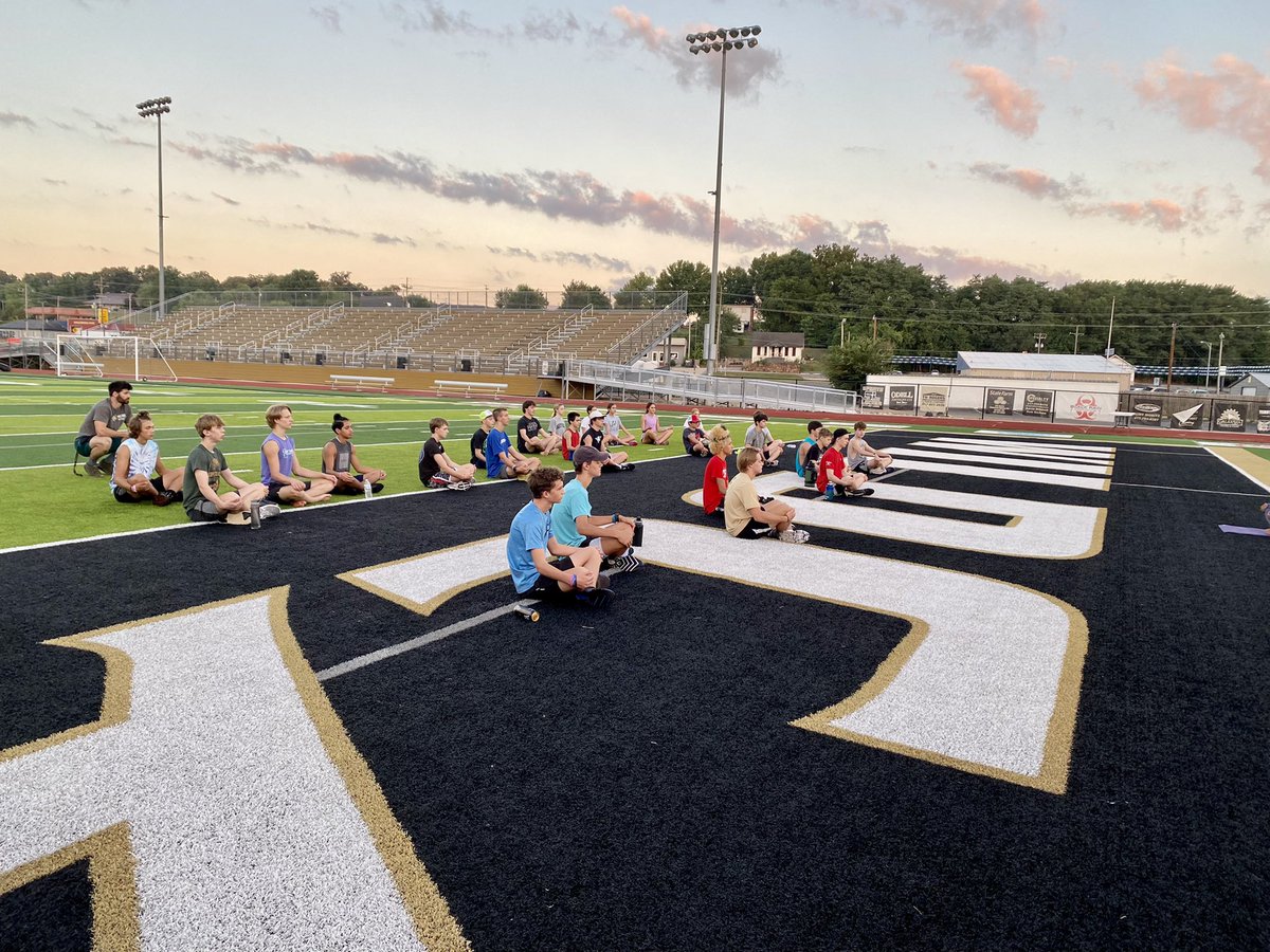 First week down! 
Included this week were team building challenges, some much needed yoga, weights, and of course RUNNING! 

If you’re thinking about joining a team with a fun, caring, and encouraging atmosphere Neosho Cross Country is for you! It’s not too late to come out!