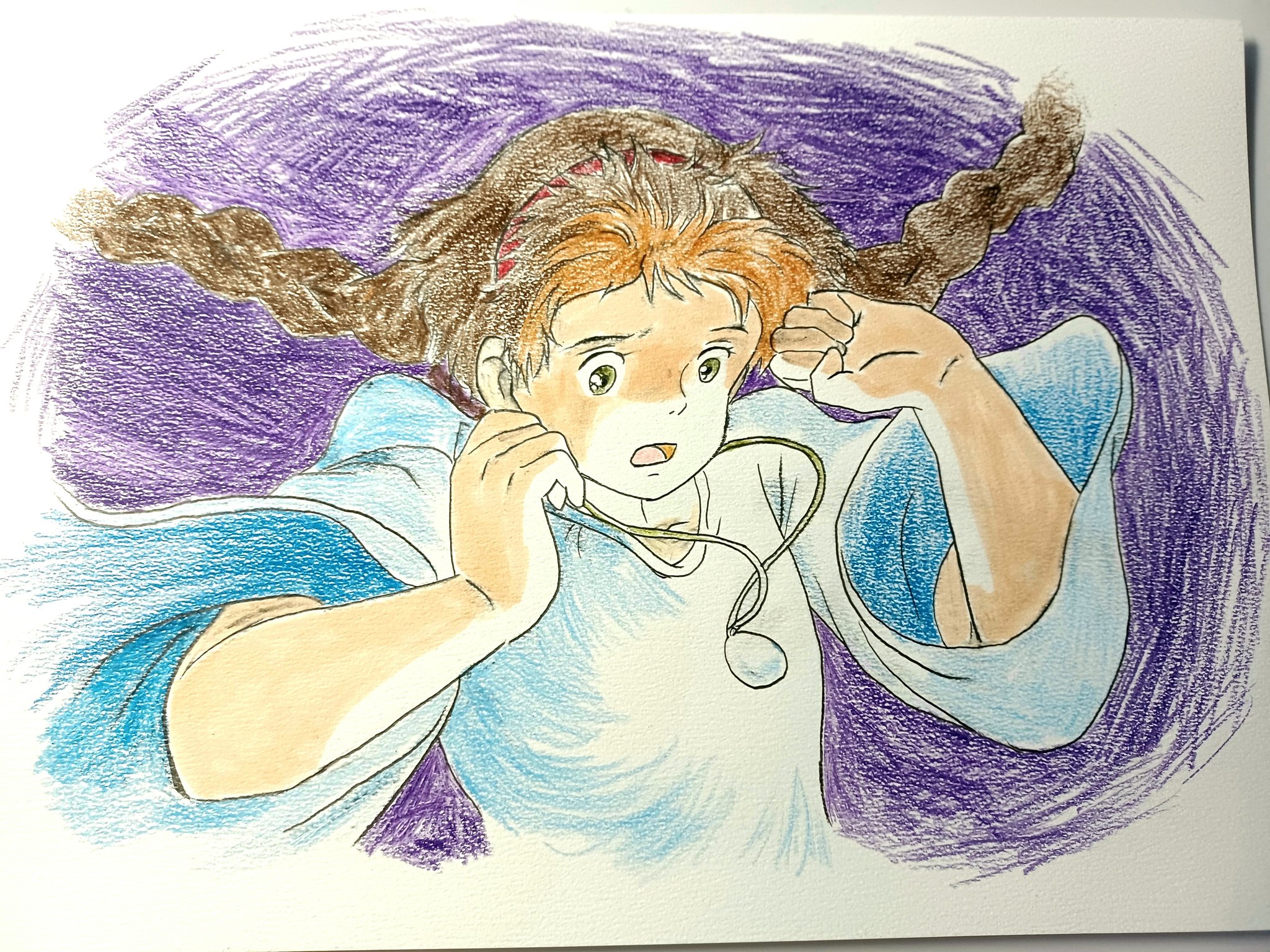 いぶき アナログ絵を描いてます ジブリですので久しぶりに色鉛筆で描きました 天空の城ラピュタ T Co Nwwhzhzneu Twitter