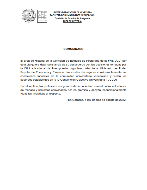 #HumanidadesUCVinconforme #BonoVacacionalYRecreacionalYa