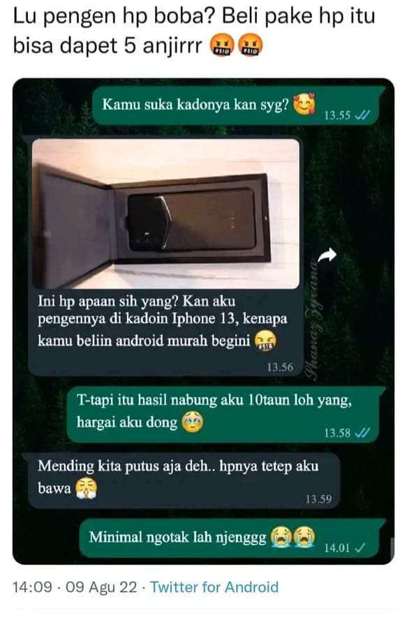 diamonddd__'s tweet photo. Hp cilok, hp boba minggir dulu. Gaji gw setahun pun gabakal sanggup buat beli hp ini 😭😭
Ga percaya cek aja disini 👉 https://t.co/ZzUdDAUWG6

Pesulap Merah Aldebaran Paspampres Gibran #TimbasDay Andin Ptoject Pop Polri Sambo Geek Opung Khilaf #mencurihatiiqbaal haechan Gojo https://t.co/MiXxDdJwqW