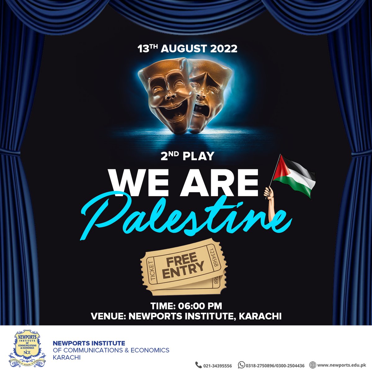 NewportsInst's tweet photo. Join us at Newport Institute on 13th August at 6 PM for “We are Palestine”, a theatrical production presented by our students here. We are thrilled to have you join us in experiencing this play.

Call us at: 0300 2504436

#Newports #Institute #theatre #play #freepalestine https://t.co/TZejQuJIhQ
