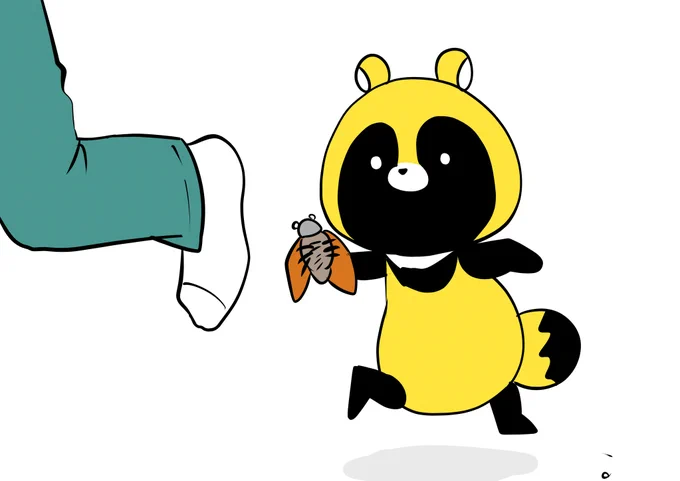  はやとは虫が怖いから、追っかけただけで泣くポン。 