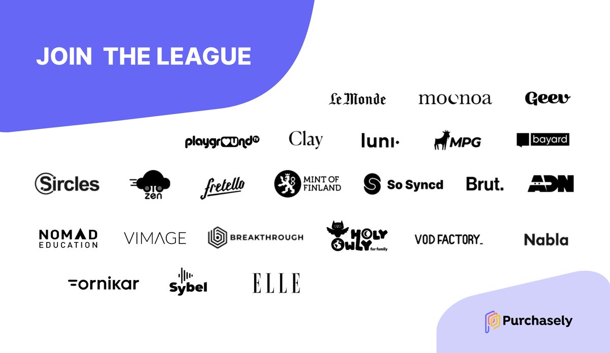 PurchaselyCom's tweet photo. Winning subscription apps around the world across industries are powered by Purchasely paywall builder.
🏆Join the league🏆 https://t.co/rUKh4xlJNW

#InAppSubscription #Paywallbuilder https://t.co/kUpSq3au0d