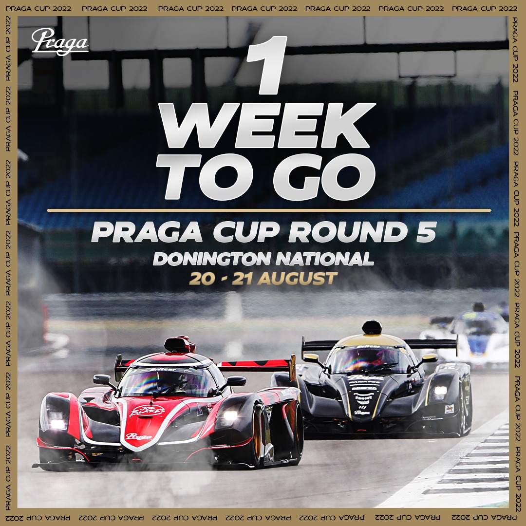 The next Round of the Praga Cup 2022 is one week away. Join us <a href="/DoningtonParkUK/">Donington Park</a> on 20 &amp; 21 August for two, exciting one-hour endurance races.

🗓️Timetable: bit.ly/3pl8QKF
🎟️Buy tickets: bit.ly/3QkF1pL
ℹ️ More info: pragacup.com

#PragaCup #PragaR1