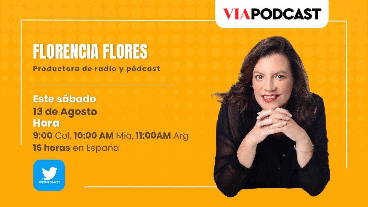 AcademiaPod's tweet photo. Reserva la fecha y hora para que escuches y participes con preguntas en nuestro próximo diálogo en Twitter Spaces. Dialogaremos con @floraflores, productora de radio y pódcast. Este próximo sábado 13 de agosto ¡Te esperamos!
https://t.co/I2UHZ6qUax https://t.co/s4BmJrXmkX