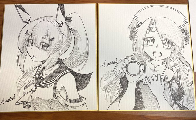 現在仕上がっている色紙は綾波とヴェスタル!
モノクロ色紙の他にもカラー色紙も作成中なので、完成し次第また告知します……!!
#C100 #アズールレーン 