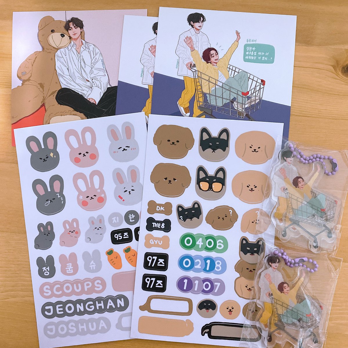 futazuki's tweet photo. Dropping these off at #summerforcheol #SFC2022 and #cherrycoups event tmr! Will be there around 4+, leaving these stickers, prints and keyrings at the admin table :) fcfs! https://t.co/1HaN5SQp9r