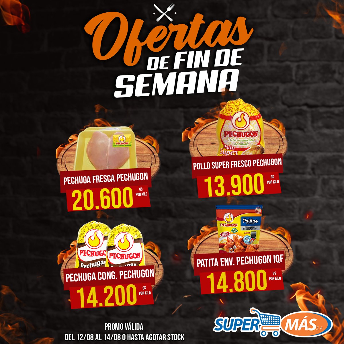 supermas_py's tweet photo. 📢📢OFERTAS DE FIN DE SEMANA
🍗ESPECIAL CARNICERIA 🍖
Te recordamos que abrimos hasta las 20:00 hs
‼TE ESPERAMOS‼
.
.
#SuperMas #SuperMasPy #TeDaMasPorMenos #SuperOfertas #OfertasDeVerdad #Compará #Asado #bbq #carne #pollo #cerdo https://t.co/U2MP9KbtNB