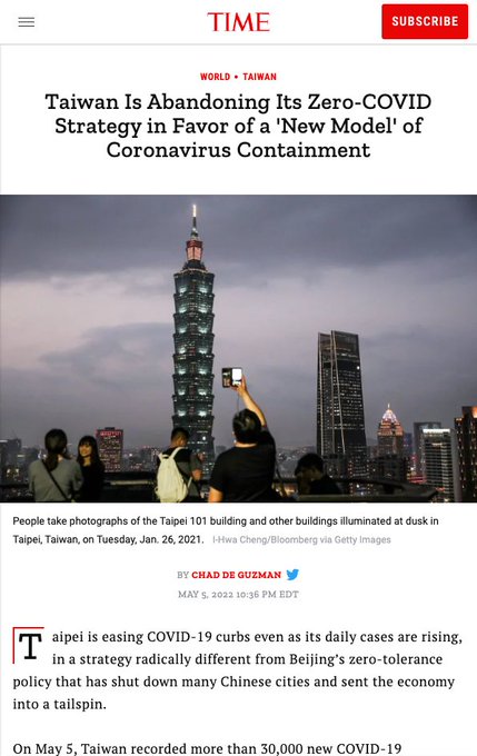 Hmm Taiwan decided to drop Zero-COVID in May, let's check in on them to see how that's working out?   Oh