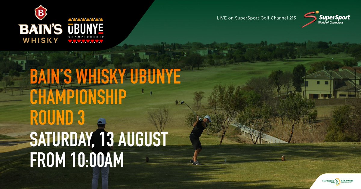 The Bain’s Whisky Ubunye Championship reaches an exciting conclusion this Saturday. 

Catch all the live action on SuperSport channel 213 from 10:00 am 

@Sunshine_Tour

#BainsWhiskyUbunyeChampionship 
#GreatnessBeginsHere 
#SunshineTour