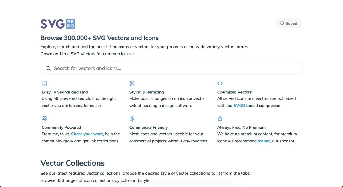 carmenansio's tweet image. #SVG #icons #Webdesign #webdev
¿Necesitáis iconos para vuestros proyectos?

En SVG repo tenéis más de 300.000 iconos, organizados en colecciones de diferentes estilos que podéis descargar con un sólo click 👇
buff.ly/2MSUVfD