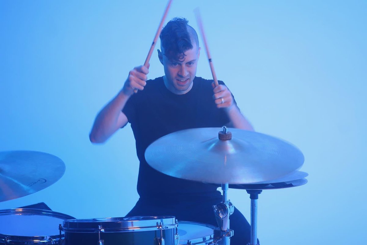 Jay has had the best hair for the whole time. Snagged this pic while we were setting up for a shot and the drums sounded epic on the sound stage. #whentheleveebreaks