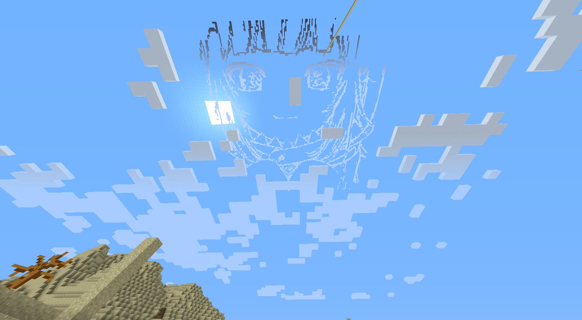 2B2T_Earth's tweet photo. Earth2B2Tの広大な砂漠に、突如として黒曜石で作られたサメちゃんの地上(?)絵が爆誕してました！！
#Earth2B2T #gawrt #gawrgura https://t.co/dPCT5QQroh