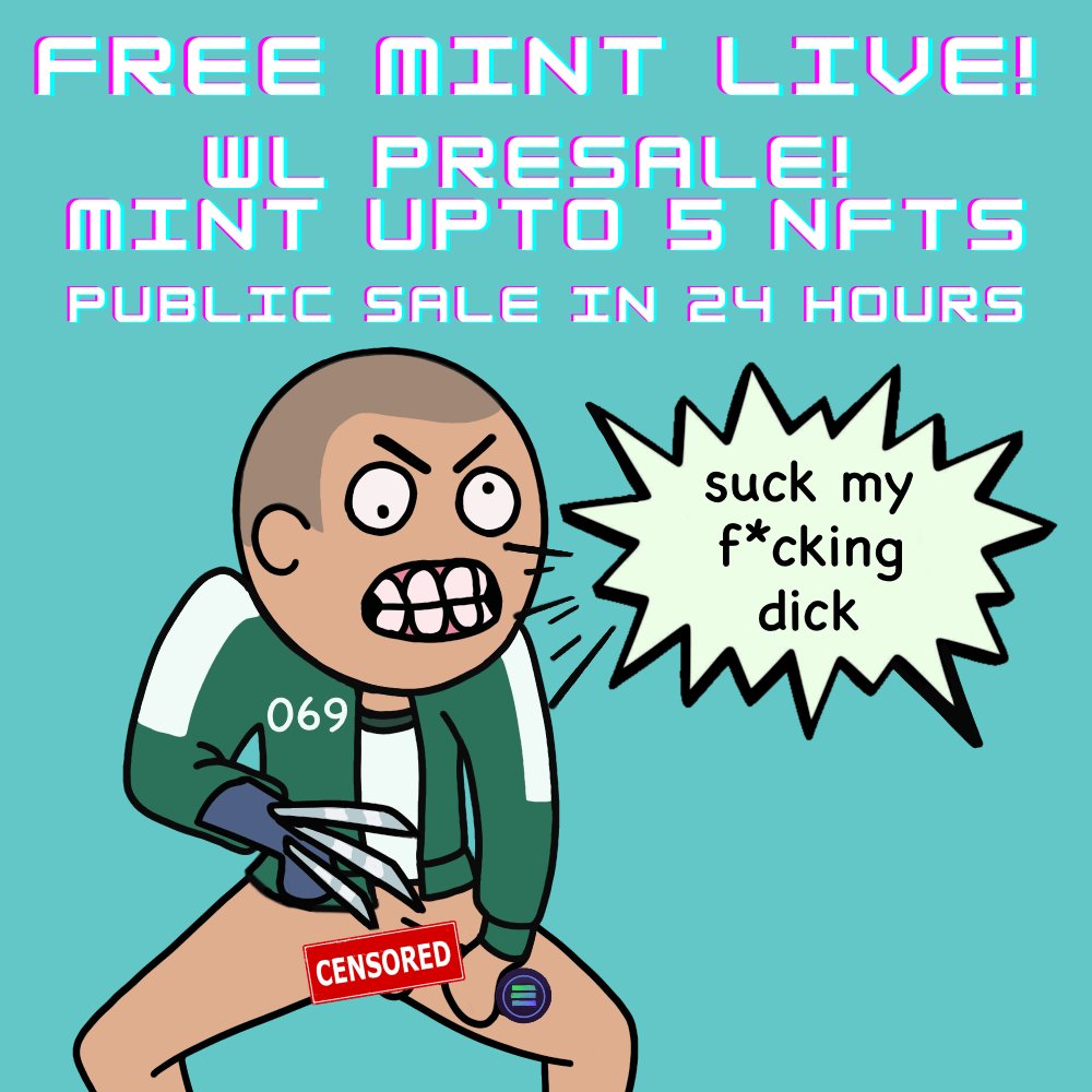 🚨 FREE MINT ALERT 🚨

 Total Fucking Losers is WL PRESALE IS LIVE! 

All Whitelisted members can mint upto 5 NFTs! 

Mint Here: tfl.vercel.app

Public SALE in 24 hours!

#EthereumNFT #FreeMint #NFTGiveaway #presale #nft #FreeMint  #DegenMint #NFTs #whitelist #ETHNFTs
