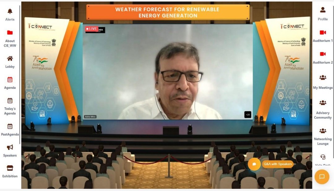 i_Connect75's tweet photo. Here is a peek into today's @i_Connect75 online event #1 - Weather Forecast for Renewable Energy Generation

#iconnect75 #AzadiKaAmritMahotsav https://t.co/QWSOzXhNsL