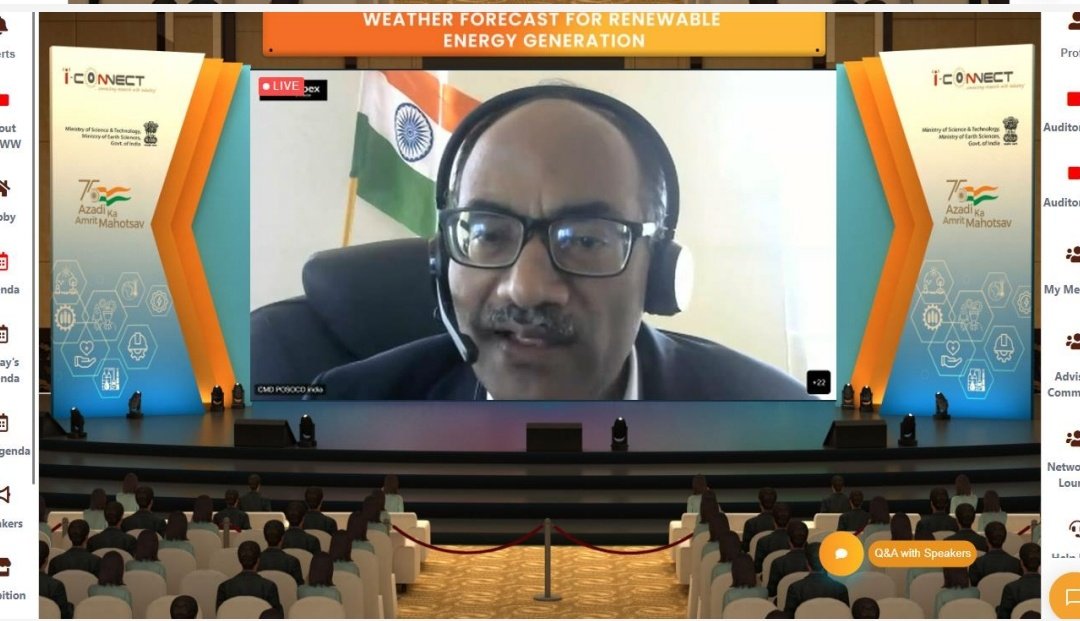 i_Connect75's tweet photo. Here is a peek into today's @i_Connect75 online event #1 - Weather Forecast for Renewable Energy Generation

#iconnect75 #AzadiKaAmritMahotsav https://t.co/QWSOzXhNsL
