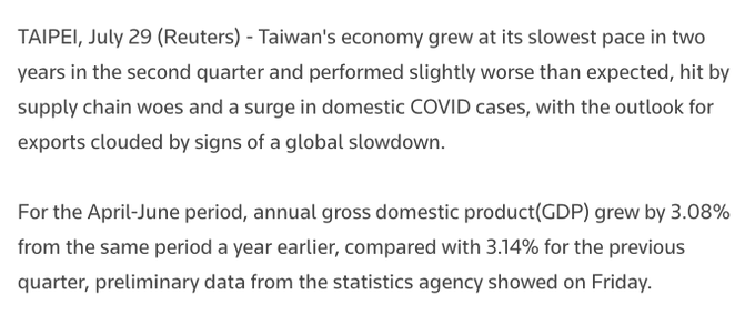 Hmm Taiwan decided to drop Zero-COVID in May, let's check in on them to see how that's working out?   Oh