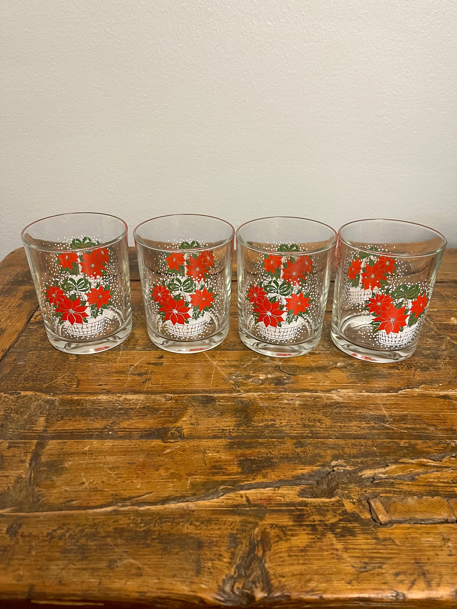 christmas water glasses