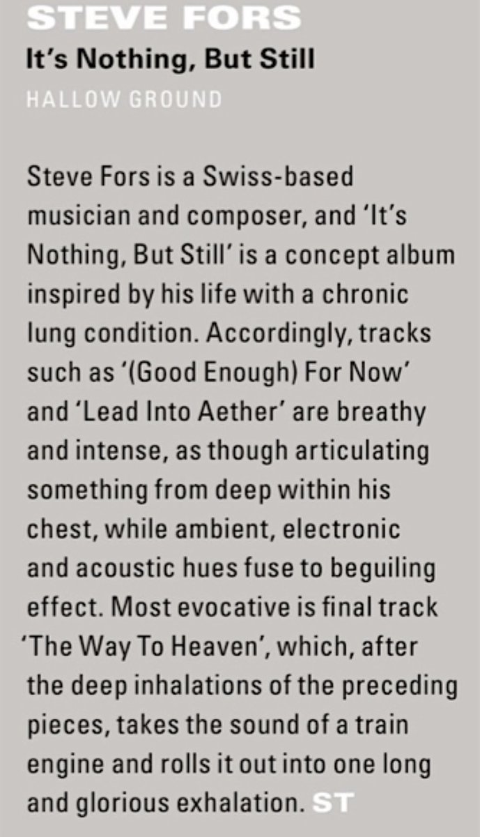 NothingButStill's tweet photo. Electronic Sound Magazine (@ElectronicMagUK ) said some really nice things about my debut record "it's nothing, but still" out on #HallowGround next Friday! https://t.co/POxGmrICFi