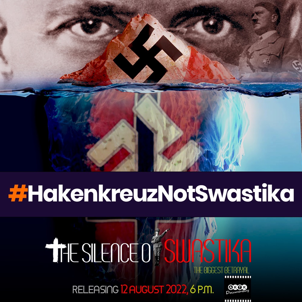 suzannebernert's tweet photo. Now in English! 
Silence of Swastika releasing today 6pm IST ... 
#HakenkreuzNotSwastika 
https://t.co/qJU3Krxg4e https://t.co/tVWWr98HTR