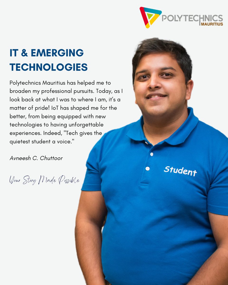 PolytechnicsMu's tweet photo. Crafting your story at Polytechnics Mauritius.

#polytechnicsmauritius #yourstorymadepossible #students https://t.co/6EZTh5iIqw