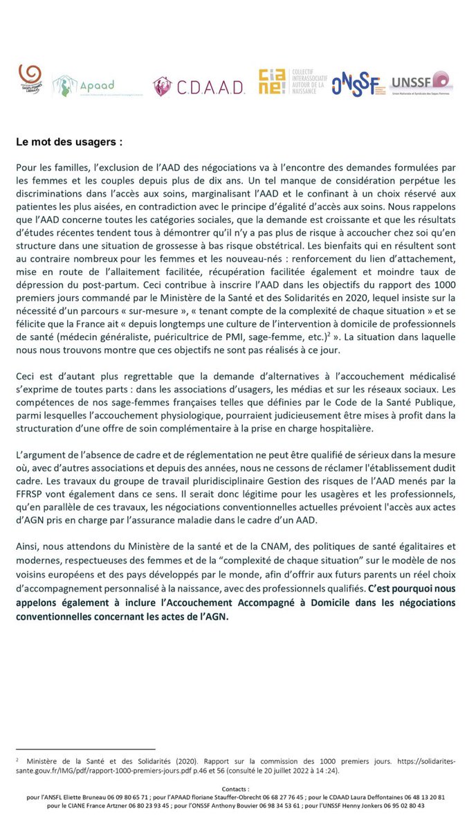 ANESF_FR's tweet photo. #AAD l Laissons un réel choix aux patientEs
Depuis 2021 l'ANESF se positionne pour : 
▶️ un AAD sécurisé et réglementé, dans le respect de la physiologie
▶️ qu'il soit cadré en donnant des moyens matériels nécessaires aux sages-femmes https://t.co/sSYgI5UwyF