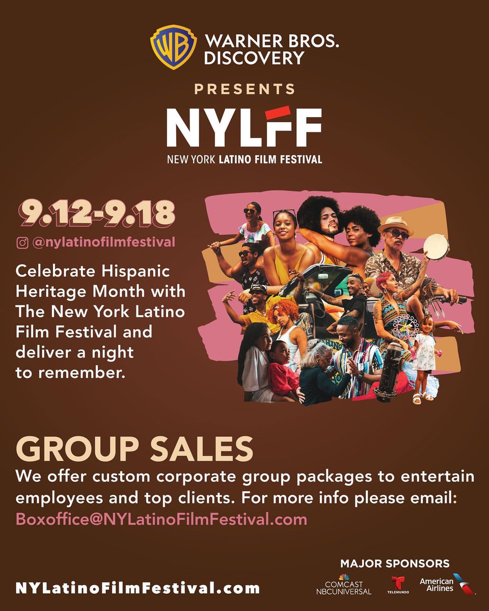 NYLFF's tweet photo. ๐ฏGroup Sales On Deck๐ฏ
#GroupSales are open for all of those organizations big & small that are looking to partake in the premiere Latino film event in the country during #HispanicHeritageMonth.
#WeAreNYLFF #NYLFF #NYLFF2022 #NYLFF22 #ThisIsNYLFF #Latino #Latinx #Hispanic https://t.co/LP7X2Gix0L