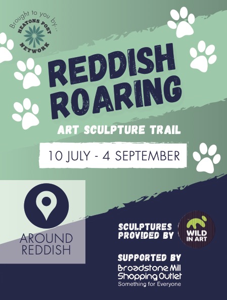 PostNewsGM's tweet photo. Have you completed the Reddish Roaring Art Sculpture Trail yet? The trail continues throughout August finishing on Sunday 4 September, so be sure to grab a trail sheet from Heatons Post Hub or participating venues to see all the fabulous lions in Reddish.
#ReddishRoaring https://t.co/7enxl61bW9