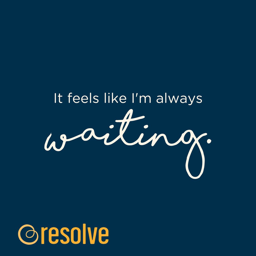 resolveorg's tweet image. There is a lot of waiting during infertility. Waiting for an appointment, for test results, during the adoption process, for a sign to stop treatment. It's a long list. Let's be real, waiting sucks. For those who are "in the wait" we're here to support you resolve.org/get-help/
