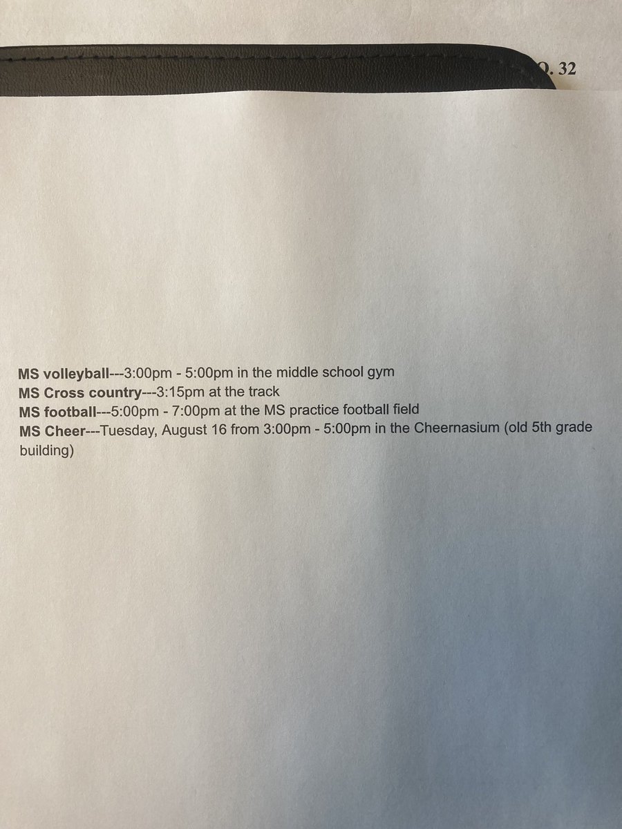 Pirategreennews's tweet photo. Next Monday, August 15th is the first day of middle school Gall sports practice. Below is the times and locations for each practice! https://t.co/GakwZXjw2q