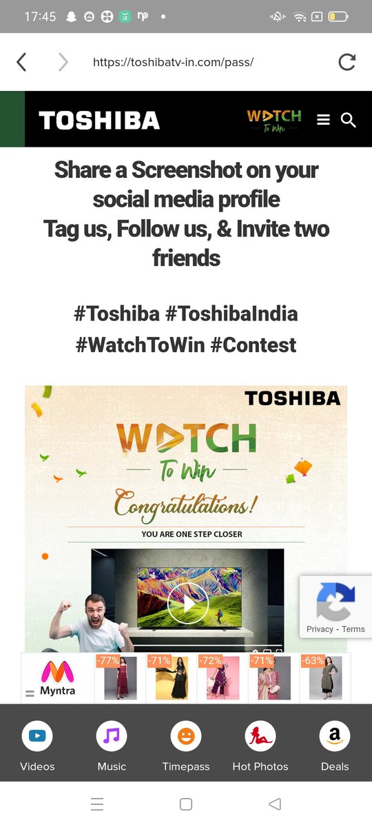 JayshreeMalhot6's tweet image. Done dear team 😍

#Toshiba #ToshibaIndia #WatchToWin #Contest

@ToshibaTV_India  ➖ Following on all platforms 
@AbhishekIPLFeak 
@Anitanegidubey 
@BirjuDamani 
@invisibleindra1 
@MistuniB 
@dixitshah238 
@Beard_Boy_Dixi 
@JignaDe91231120
