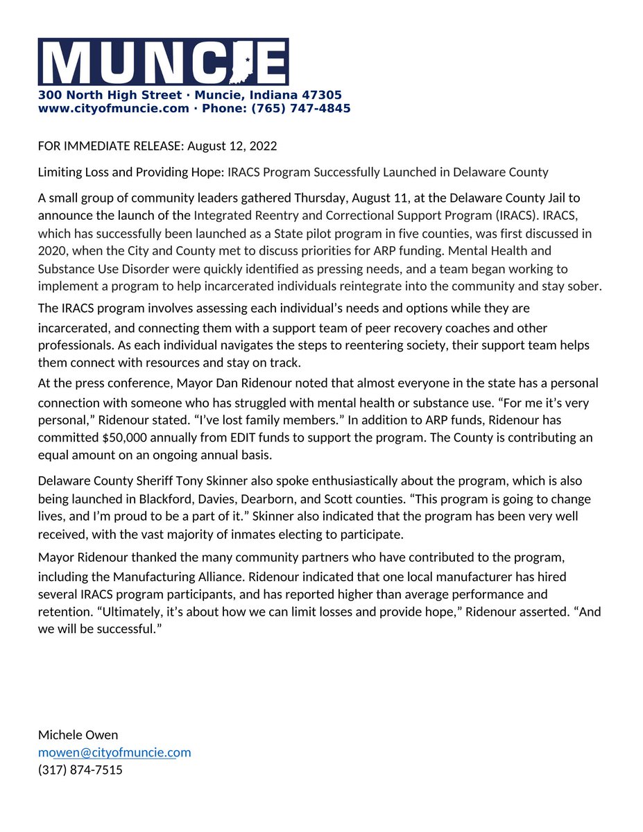 Delaware County and City officials held a press conference yesterday to discuss the Integrated Reentry and Corrective Support program: