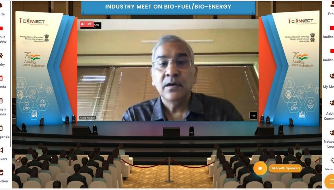 i_Connect75's tweet photo. Here are the glimpses from today's @i_Connect75 virtual event #2 - Industry Meet on Bio-Fuel/Bio-Energy

#iconnect75  #azadikaamritmahotsav2022 https://t.co/Kwb7WAKAcH