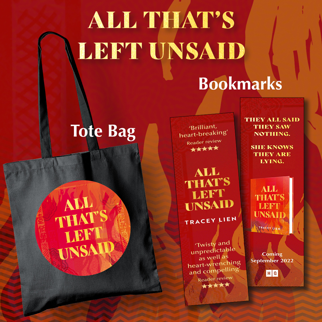 They claim they saw nothing. She knows they're lying.

ICYMI, we have proofs and POS available for Tracey Lien's stunning debut novel #AllThatsLeftUnsaid via PN this week💥 We've got:

🔥 Proofs
🔥 Bookmarks
🔥 Tote bags

Comment, DM or email to request for your shop!