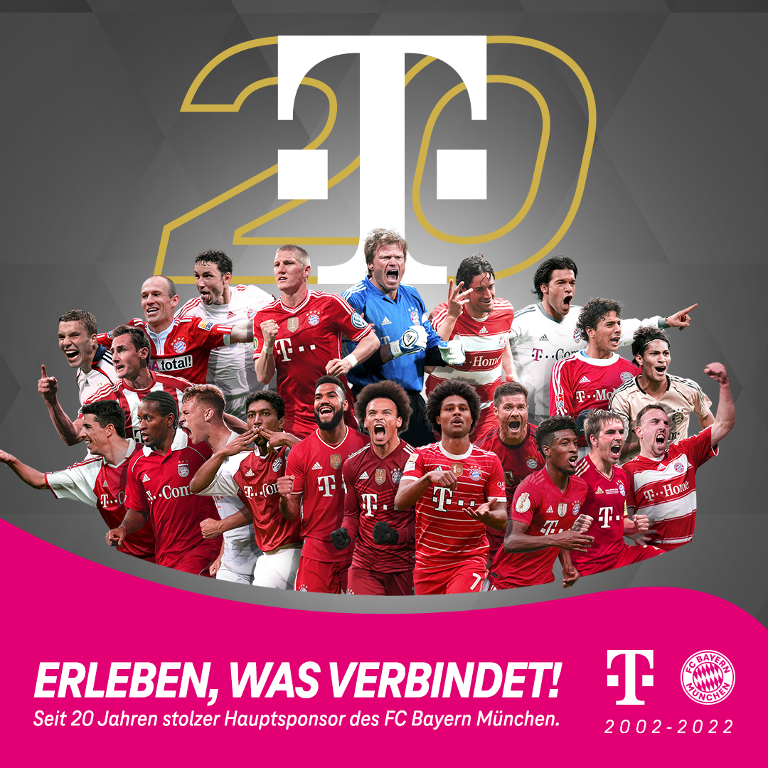 Wir haben unseren Vertrag mit dem <a href="/FCBayern/">FC Bayern München</a> verlängert. 🥳 Damit bleiben wir bis 2027 Hauptsponsor des Rekordmeisters. Wenn wir "We won’t stop" sagen, meinen wir es auch so. 🤝 Wir freuen uns und sagen: Auf die nächsten 5 Jahre! 💪⚽️