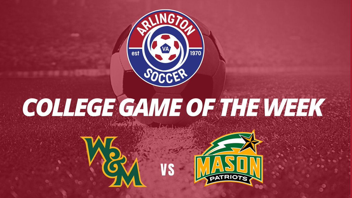 Our 1⃣st College Game of the Week features <a href="/MasonWSOC/">George Mason Women's Soccer</a> vs. <a href="/WMTribeWSOC/">William & Mary Tribe Women's Soccer</a> at George Mason Stadium in Fairfax tomorrow at 6! Admission is free!

Support local collegiate soccer &amp; cheer on 3⃣ recent Arlington Soccer alumni for W&amp;M - Alyssa Kenealy, Nora Green-Orset &amp; Leila Greene!