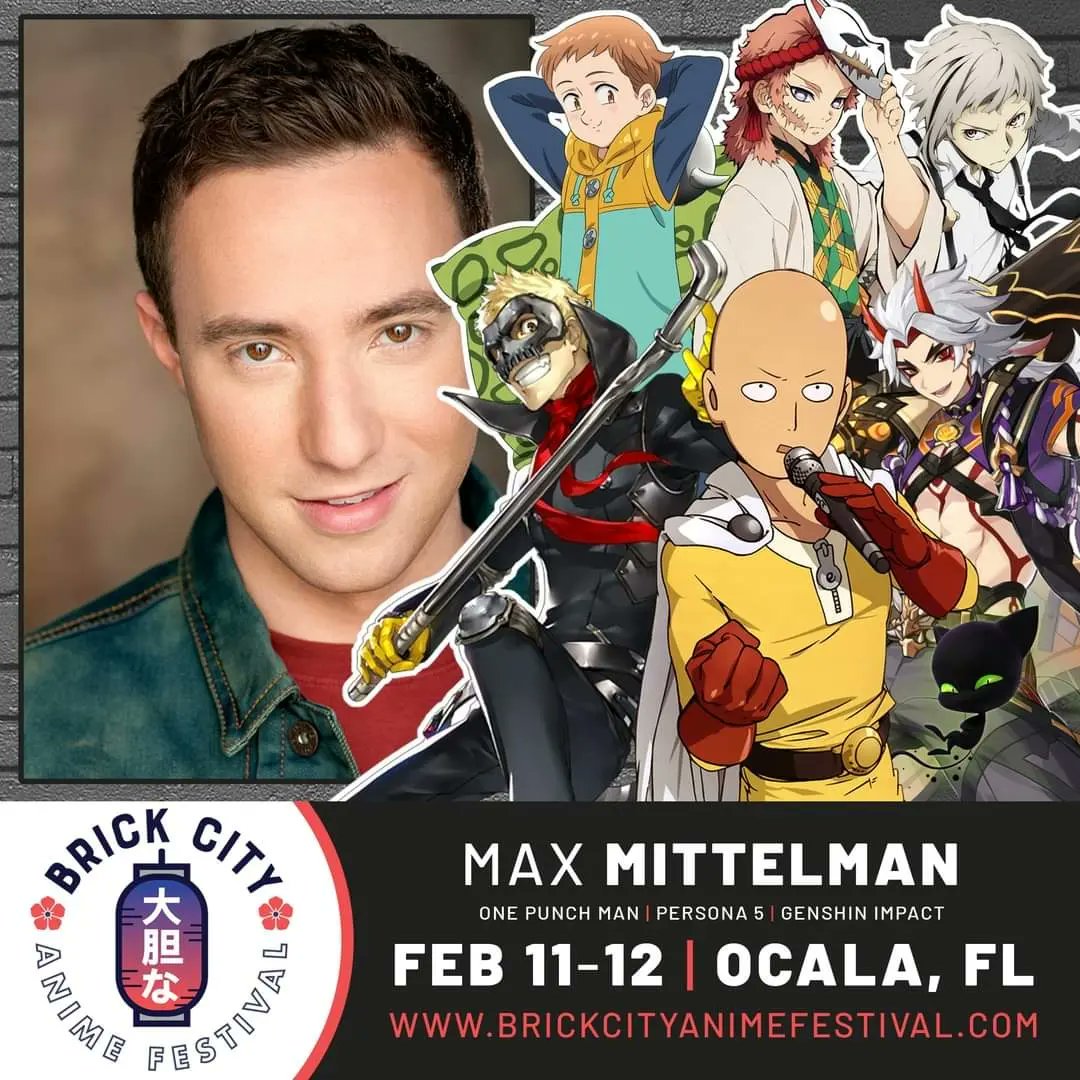 BrickCityAnime's tweet image. Brick City Anime Festival returns on February 11th-12th, 2023 in Ocala, FL! We have only started to announce our guests and already have an amazing group announced!

@RayChase #tengenuzui, @MaxMittelman #Saitama, &amp;amp; @robbiedaymond #TuxedoMask will be attending the entire event.
