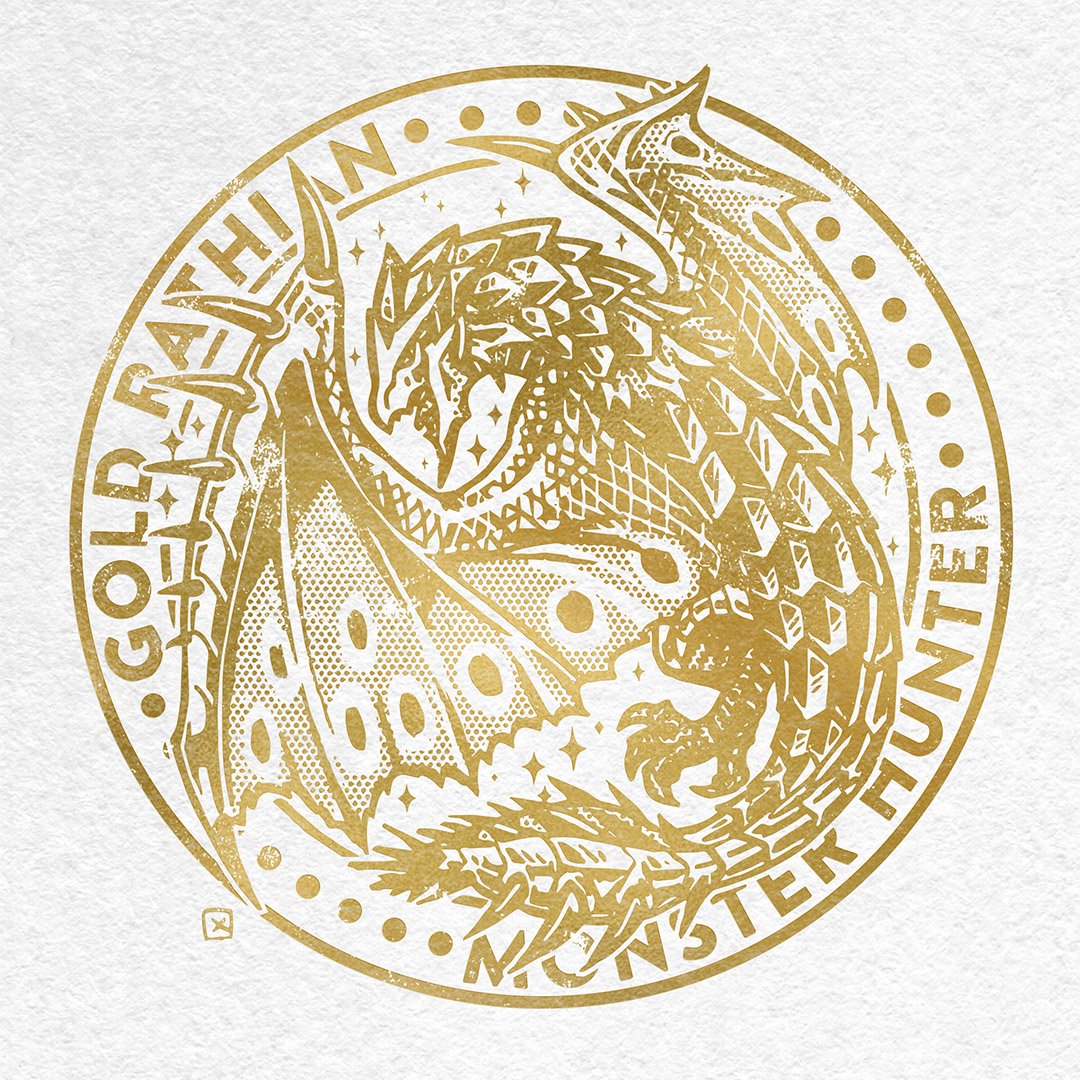 CobaltStamps's tweet photo. To celebrate the latest Monster Hunter update, here's the Gold Rathian stamp!

モンスターハンターの最新アップデートを祝うし, リオレイア希少種ンスタンプがこちらです！
#MHRiseSunbreak #記念スタンプ https://t.co/7KsTxhXCck