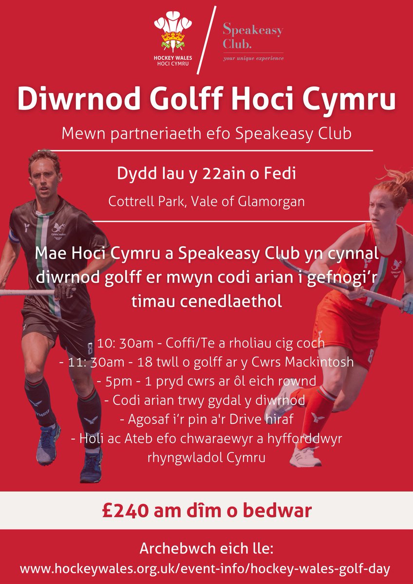 Following the success of the senior teams at the Commonwealth Games, join us &amp; <a href="/HockeyWales/">Hoci Cymru</a> for a fantastic days golf this September. 

Ideal opportunity to network and find out how you can support Welsh Hockey. 

Click the link below! <a href="/KearGareth/">Gareth Kear 🚜</a> 

hockeywales.org.uk/event-info/hoc…
