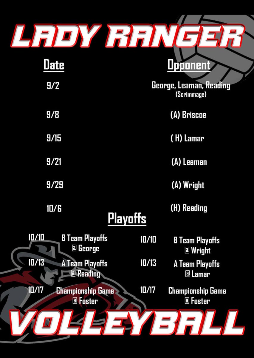 GJHAthletics's tweet photo. Football &amp; Volleyball schedules for the 22-23 season!

LETS GOOOOOO‼️🏈🏐

#GJHRangers #RedTrackPride https://t.co/sex7WPeTvg